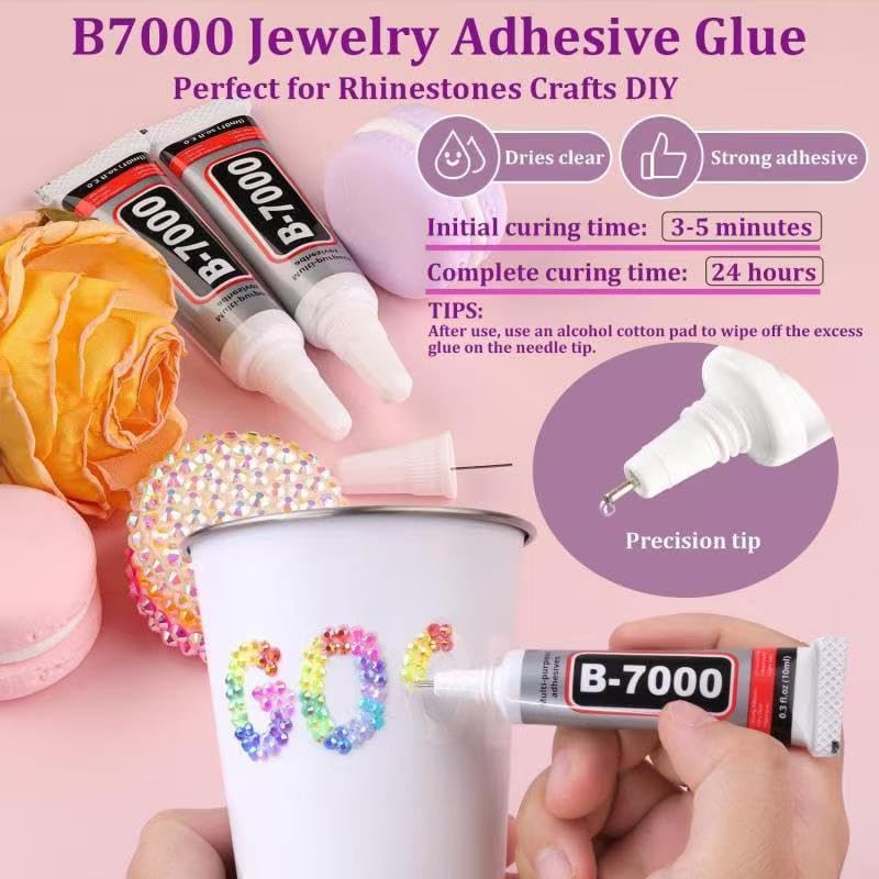 CUKUNAL Bedazzling Kit with 2 pcs Glues And 5 Tools,