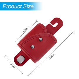 FALVFUN Car Seat Back Cup Holder Hook, Multifunctional Lether Vehicle Headrest Hanging Organizer with Hook, Portable Automotive Water Cup Storage Hanger Accessories, Universal Fit (Red)