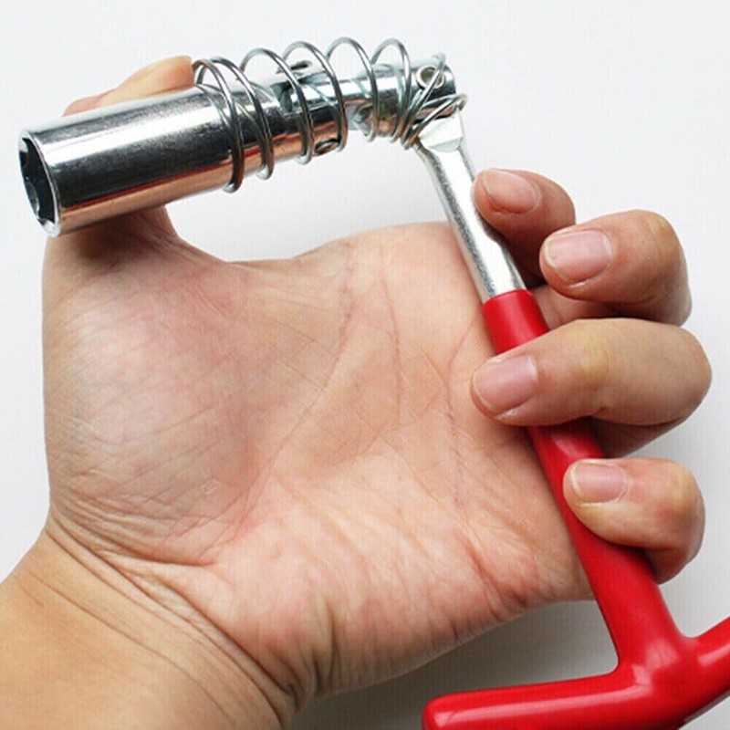 MAXPERKX Spark Plug T-Handle Flexible Spring Swivel Wrench Removal Handle