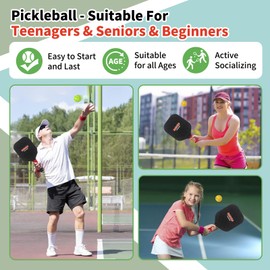 RORLAND 5.5oz Lightweight Pickleball Paddles Set of 2,Fun Play Sport Game for Kids or Adults Beginner,Teenagers Indoor Outdoor Activities (L,157g)