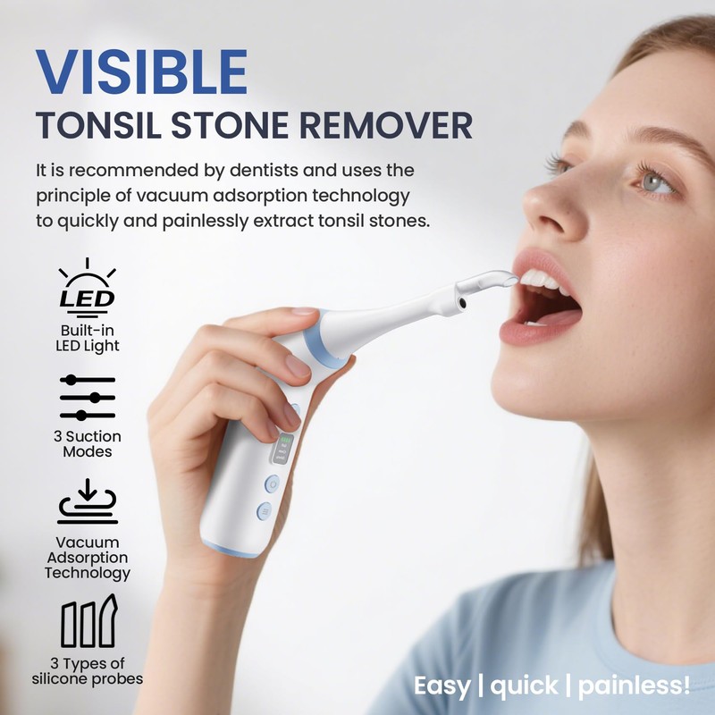 Tonsil Stone Remover with Camera,Electronic Tonsil Stone Removal Kit with