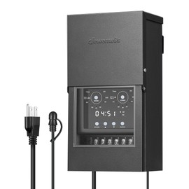 DEWENWILS 300W Low Voltage Landscape Transformer with 2 Zones & 5 Modes, Landscape Transformer 120V to 12V/14V, Outdoor Landscape Lighting Transformer with Photocell Sensor & Timer, Weatherproof