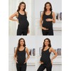 Ecavus 3 Pack Maternity Tank Tops Ribbed Ruched Side Stretchy