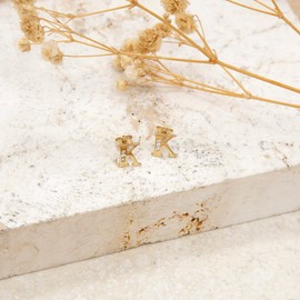 CARISSIMA Women's 9ct Yellow Gold Cubic Zirconia 'K' Initial Stud Earrings