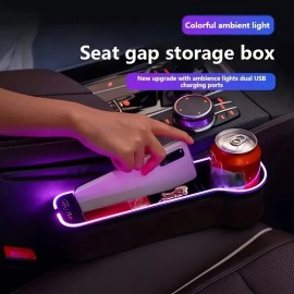 Unbranded Essential Flexible Sturdy Car Seat Gap Storage Box Dual USB Charger Phone Holder