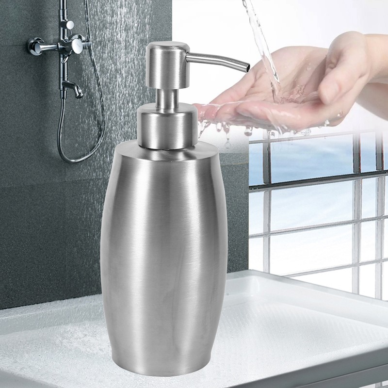 1pc 304 Stainless Steel Bathroom Shampoo Shower Pump Lotion Dispenser