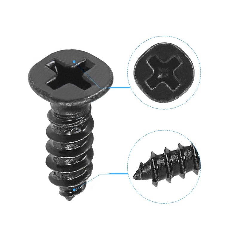 sourcing map M4 x 12mm Wood Screws Phillips Flat Head