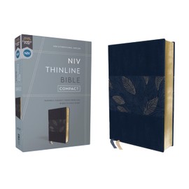 NIV, Thinline Bible, Compact, Leathersoft, Blue Floral, Red Letter, Comfort Print