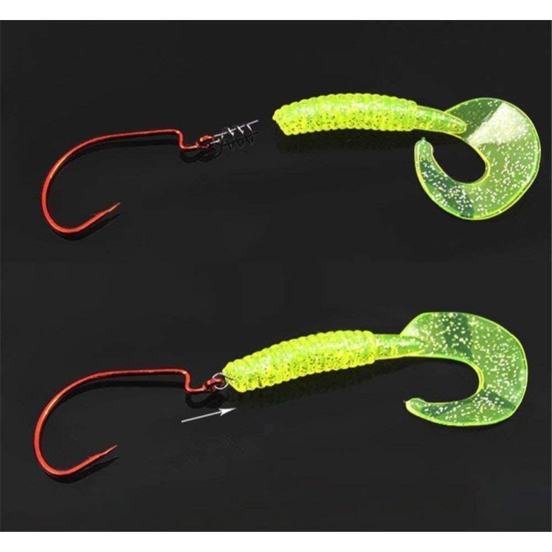 OMYZERO 200Pcs Soft Lure Bait Spring Twist Lock Outdoor Fishing