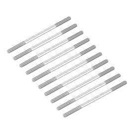 METALLIXITY M3 Thread 60mm Length Double Ended Stud Bolts Pack of 10, 304 Stainless Steel Double Threaded Rod Bolts - Home Maintenance