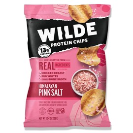 WILDE Himalayan Pink Salt Protein Chips, Thin and Crispy, High Protein, Keto Friendly, Made with Real Ingredients, 1.34oz Bags (Pack of 8)