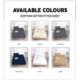 Funky Gadgets Deep Fitted Sheet King Size Navy 100% Egyptian Cotton 300 Thread Count Corner Elastic 30cm/12 Inches Kingsize Bed Sheets No Pillow Cases.