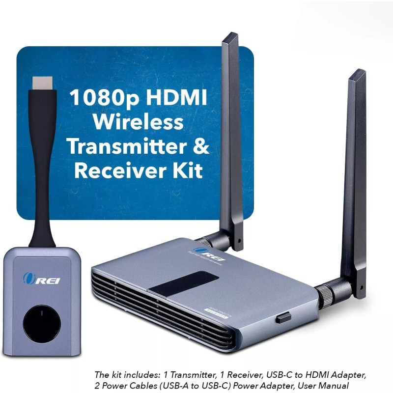 Orei Wireless 2x1 HDMI Transmitter and Receiver Dongle Kit -100ft(WHD-PRO