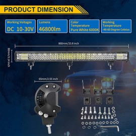 AUXTINGS 28 inch 396W LED Light Bar Triple Row Spot Flood Combo Beam Off Road Lights Waterproof Work Light with Wiring Harness for Jeep Trucks SUV ATV UTV Boat Lights, 12V 24V