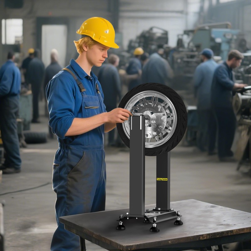Tanfix Motorcycle Wheel Balance Stand, Heavy-Duty Single-Axle Wheel Balancing Tool