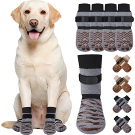 SlowTon Calcetines Antideslizantes para Perros, 4/6 Piezas Doble Cara