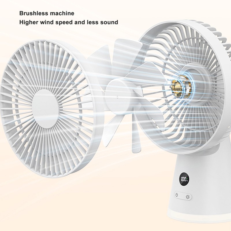 Desktop Fan Portable 5 Speed Power Display Quiet USB Rechargeable