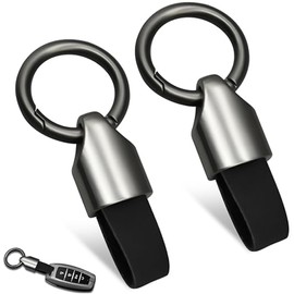 2Pcs Car Key Chain Clip, Leather Keychain Key Fob Keychain, Key Chain Rings for Car Keys, Key Fob Holder Keychain with Keyrings Zinc Alloy Buckle, Multifunctional Keychain Ring Holder for Men Woman