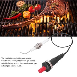 Encendedor PiezoeléCtrico, 2 Uds. Encendedores de Parrilla con BotóN Pulsador de Propano 1 de 1 Kit de Encendido PiezoeléCtrico con Cable de 30 Cm y Electrodo Roscado para Parrilla de Gas Calentador