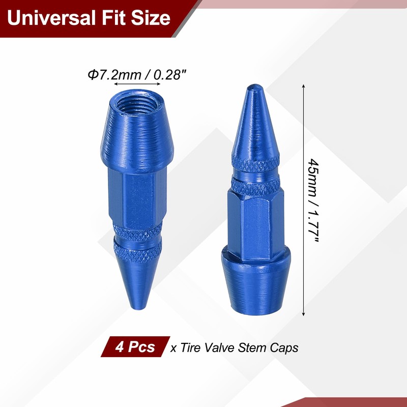 PATIKIL 4 Pcs 45mm Spiked Shape Tire Valve Stem Caps