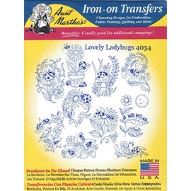 Lovely Ladybugs Aunt Martha's Hot Iron Embroidery Transfer