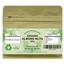 Natural Health 4 Life Ground Almonds 400g in Kraft Pouch (1 Pouch)