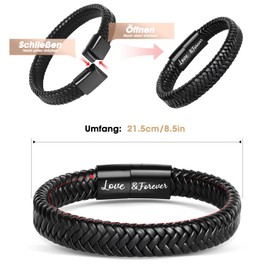 Focxoio Gifts for Men, Bracelet Gifts for Dad, Son, Grandpa, Grandson, Man, Nephew, Brother, Friend, Men's Braided Leather Bracelet for Valentine's Day, Anniversary, Birthday, Christmas, Father's Day