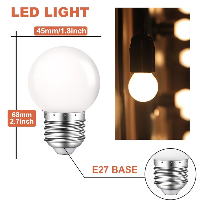 MZyoyo LED Night Light Bulb,E26 G45 G14 Base 1W Soft