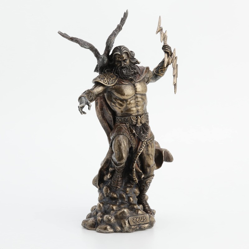 Veronese Design 11 3/4" Zeus Greek God Holding Thunderbolt with