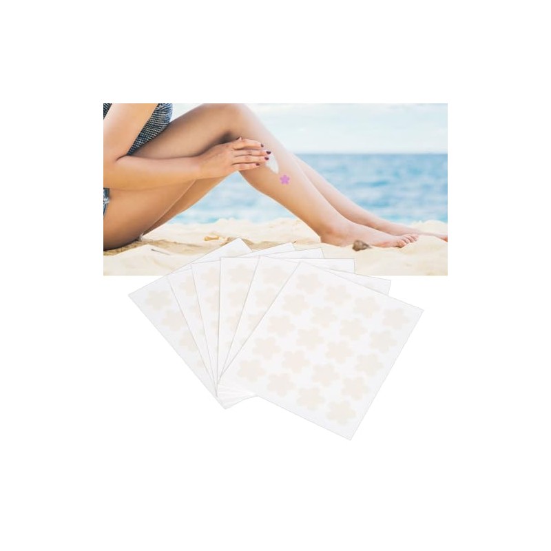 120 Pegatinas de Detección UV para Protector Solar, Parches Reutilizables