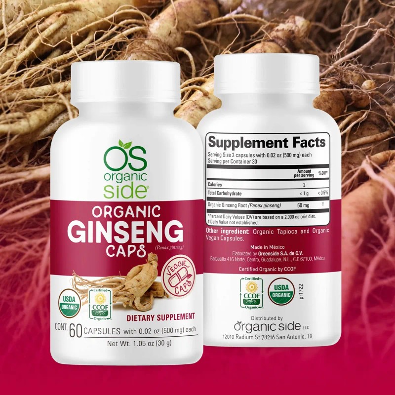 Os Organic Side Ginseng 60 Cápsulas Energía Stress