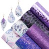 6 Pieces 8x12 Inch (21cmx30cm) Faux Leather Sheets Mixed Purple