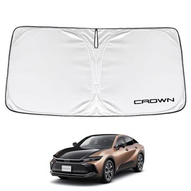 SAWAKAKI Toyota Crown Crossover 35 Series Special Design, Sunshade for Windshield with Logo, Sun Protection, Insulation, UV Protection, UV Protection, Heat Protection, Compact Storage