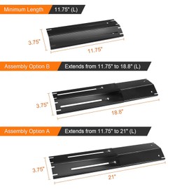OUTDOOR BAZAAR Universal Adjustable Heat Plates/Heat Tents/Heat Shields for 3 Burner Grills from Brinkmann, Nexgrill, Dyna Glo, Kenmore, & More, Universal Heat Tents for Gas Grill, Porcelain Steel
