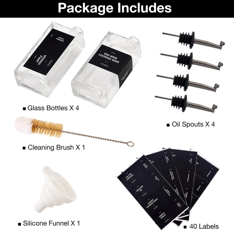 MUVEKA Olive Oil Dispenser Bottle for Kitchen, 16.9 oz/ 500