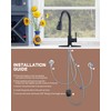 Bronze Kitchen Faucet with Sprayer, WOWOW Stainless Steel Kitchen Sink