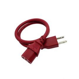 Kentek 2' Red Power Cable for ROLAND RD-2000 88-KEY STAGE PIANO Replacement Cable