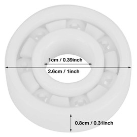 Oumefar 10 x 26 x 8 Ball Bearings, Full Ceramic Zirconium Oxide Ball Bearing, High Precision Deep Groove Ball Bearing, Stable ZrO2 Bearings for Systems with Large Temperature Difference, 10 x 26 x 8