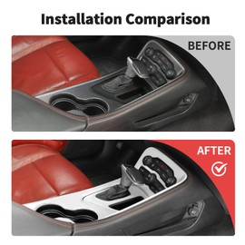 JWWY for Challenger Gear Shift Lever Shifter Transmission Gear Selector Gearstick Selector Lever Panel Trim for 2015-2025 Dodge Challenger Interior Accessories,White ABS 2Pcs