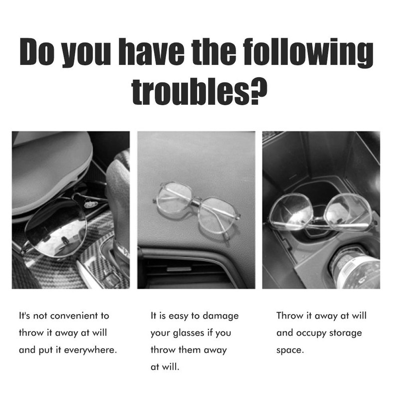Sunglass Holder for Car Visor Magnet Leather Car Sunglasses Holder