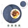 Round Placemats and Coasters Set of 6, Floral Leather Table