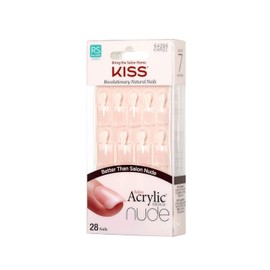 Kiss Salon Acrylic Nude French Nails 28 Count (Breathtaking) (3 Pack)