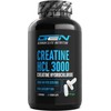 Creatine HCL - 180 Capsules - High Dose with 3000