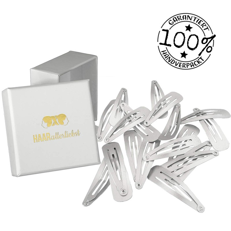 HAARallerliebst Hair Clips (20 Pieces | Silver Shimmering | 5
