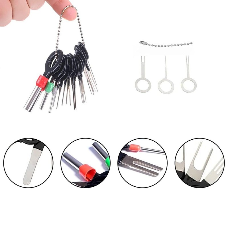 端子除去工具 カップリングコネクタ 41点セット 自動車ターミナル取り外しキー工具 配線コネクタエクステンダー プッシュピンリムーバー