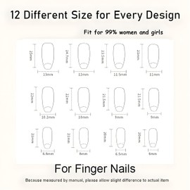 Pre-Designed Long Square Press on Nails Kit for Finger by Asenei, 168 Pieces, 7 Designs, with 2 Bottles Nail Glue and Nail tools, All in 1 Press on False Nails