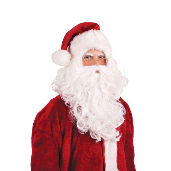 Kangaroo Santa Beard, Mustache & Santa Wig I Santa Beard and Wig Set Professional I Realistic Santa Claus White Beard Wig I Cosplay Christmas Wig & Beard I Accessories of Santa Claus Costume for Men