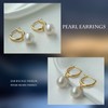 JAXXEL Pearl Drop Earrings, 18K Gold Plated, Hypoallergenic, White Pearl,
