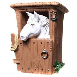 Kremers Schatzkiste Money Box Horse in Stable White 14 cm Piggy Bank Decoration – Horse Artificial Stone Money Box Equestrian Gift for Horse Lovers