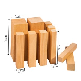 HOLZHELD - 10 Piece Basswood Set XXL Including Pen Blank, Carving Wood, Wood Blanks Wood for Carving, Gift, Artistic Works, Untreated Wood